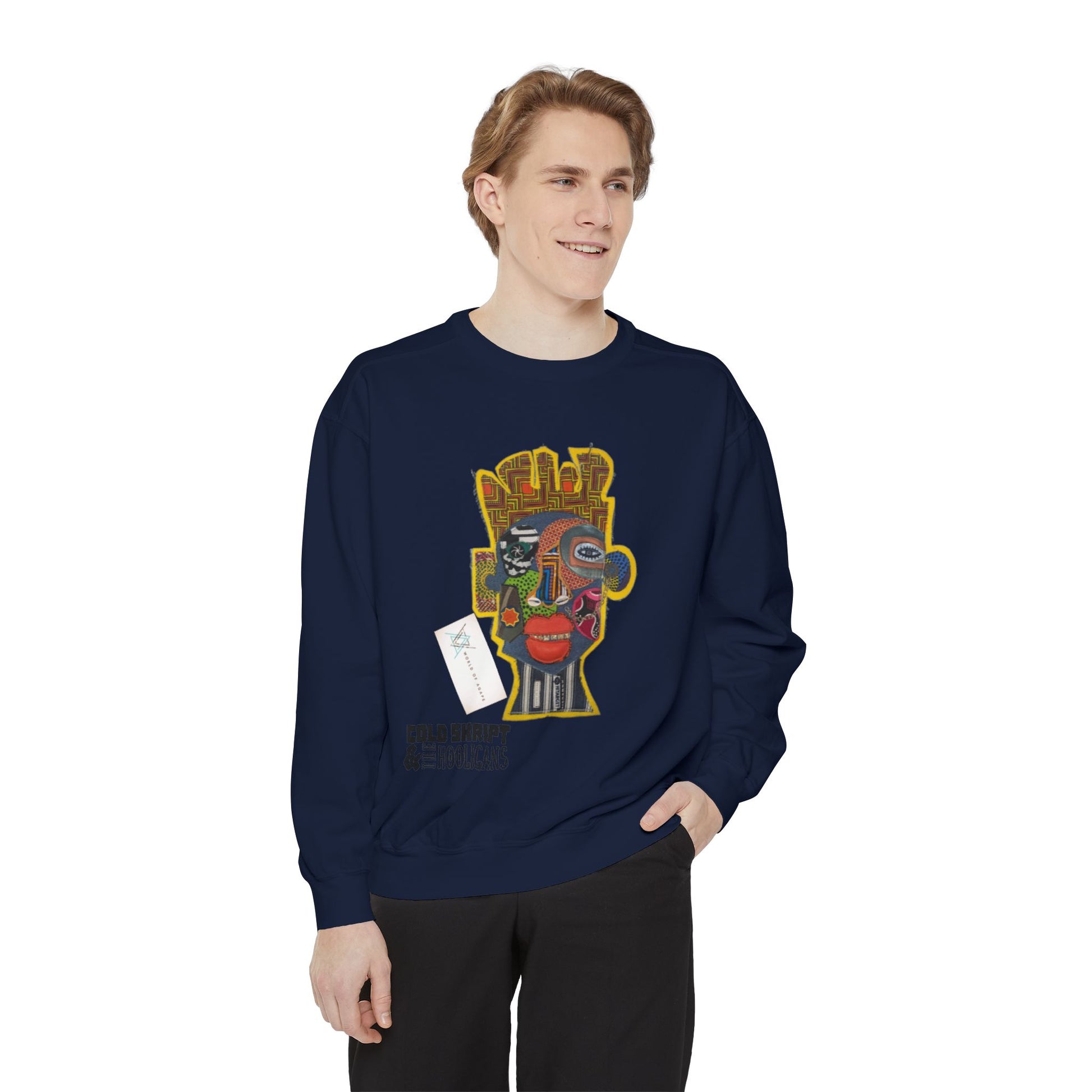 Abstract Face Art Sweatshirt — 'Cold Snappity' Graphic Crewneck