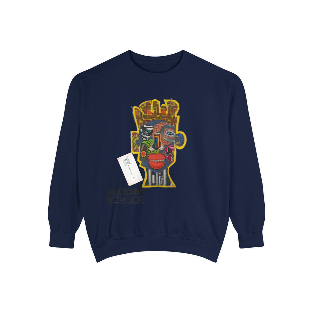 Abstract Face Art Sweatshirt — 'Cold Snappity' Graphic Crewneck