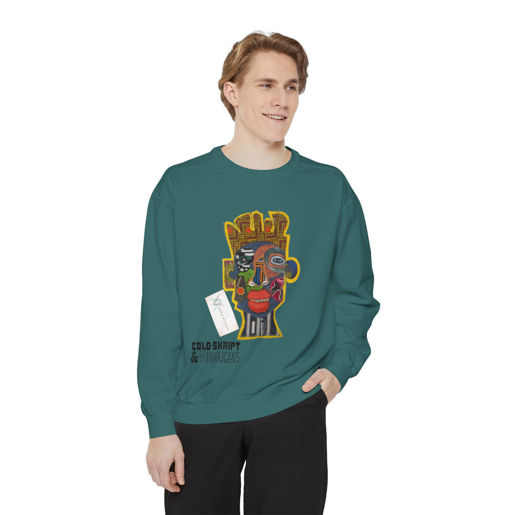 Abstract Face Art Sweatshirt — 'Cold Snappity' Graphic Crewneck