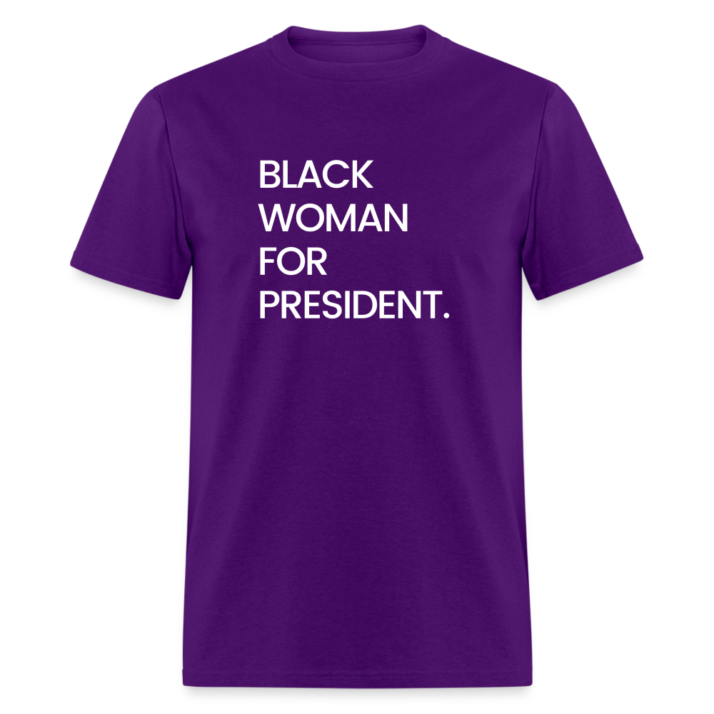 Black Woman For President Unisex T-Shirt - purple