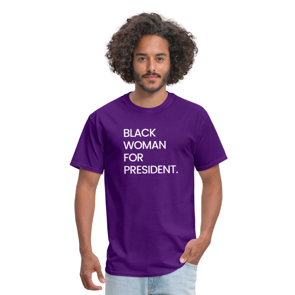 Black Woman For President Unisex T-Shirt - purple