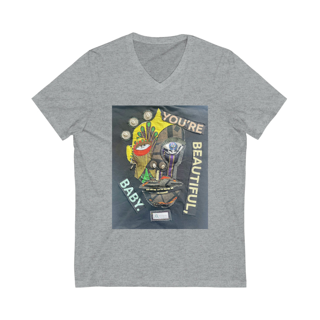 Unisex Jersey Short Sleeve V-Neck Tee