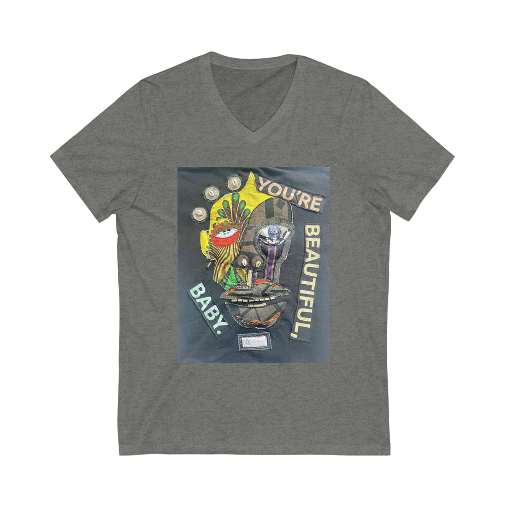 Unisex Jersey Short Sleeve V-Neck Tee