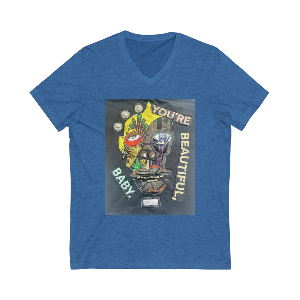 Unisex Jersey Short Sleeve V-Neck Tee